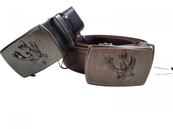 Herren Gürtel Hirsch Jagd Tracht Jeansgürtel Automtikschnalle bis 130cm Neu 221